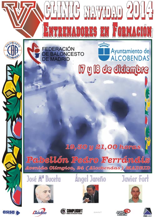 Cartel de las charlas en el V Clinic de Navidad Alcobendas donde participó Ángel González Jareño