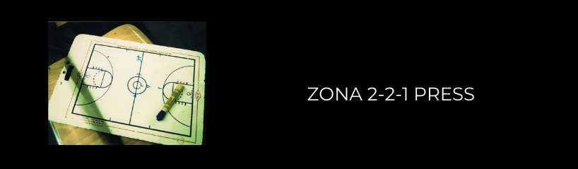 Imagen que recoge una planilla de baloncesto y el título Zona 2-2-1 press