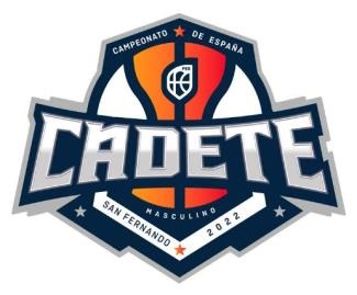 Logo del Campeonato de España Cadete 2022 de baloncesto masculino celebrado en San Fernando