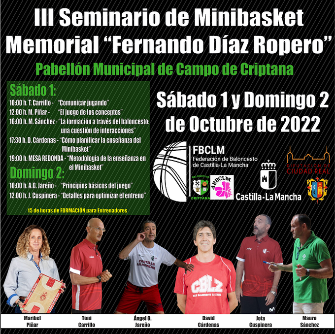 Cartel de la III edición del Seminario de Minibasket Memorial Fernando Díaz-Ropero